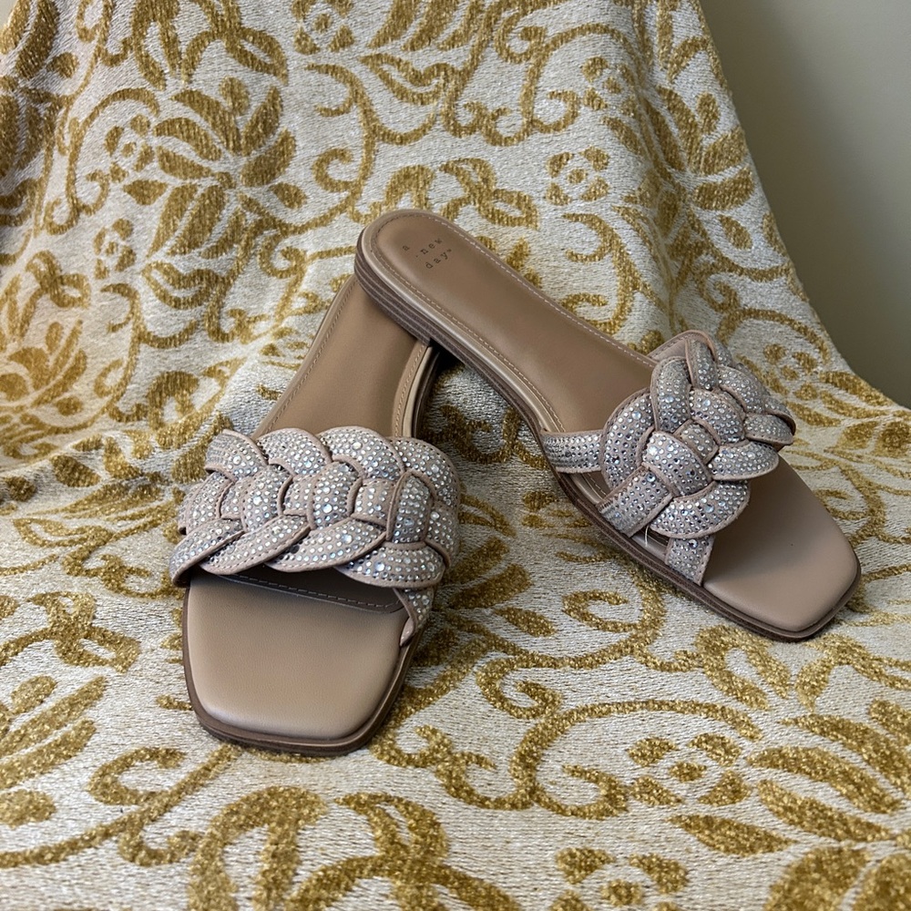 A New Day Cream Braided Slide Sandals